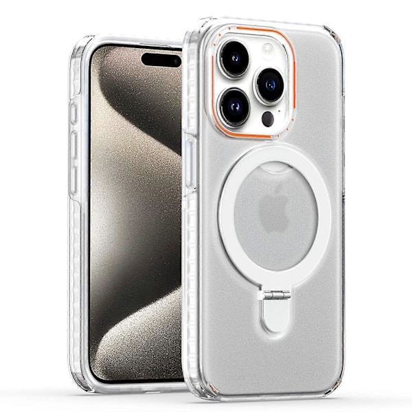 Kompatibelt med MagSafe Ställfodral för iPhone 15 Pro Max Avtagbart PC+TPU Slim Telefonskal Multicolor Style D
