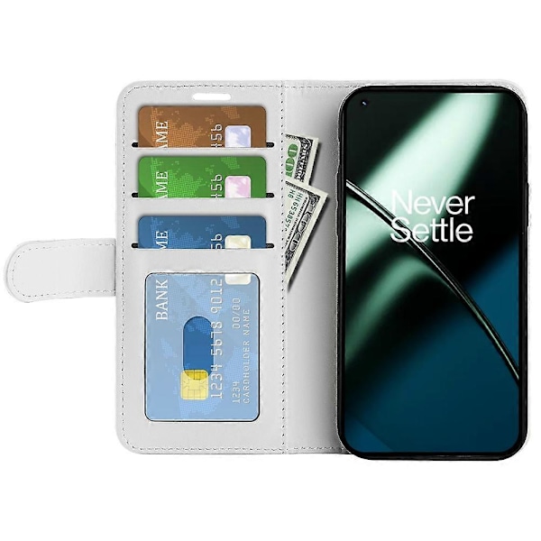 För OnePlus 11 5G Fullständigt Skydd PU Läder Magnetiskt Telefonfodral Ställ Plånbok Flip Telefon Skydd Multicolor Style B