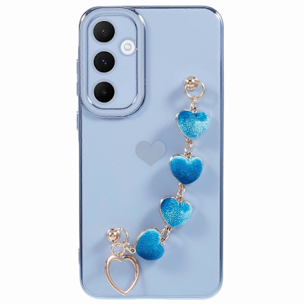 For Samsung Galaxy A34 5G Slim Case Elektroplettering Myk TPU Telefondeksel med Stropp Multicolor Style C