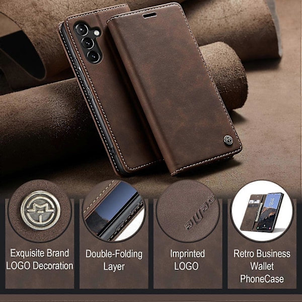 CASEME 013 -sarjan puhelinkotelo Samsung Galaxy A54 5G:lle PU-nahkakotelo Lompakkoteline Iskunkestävä suojus Multicolor Style C