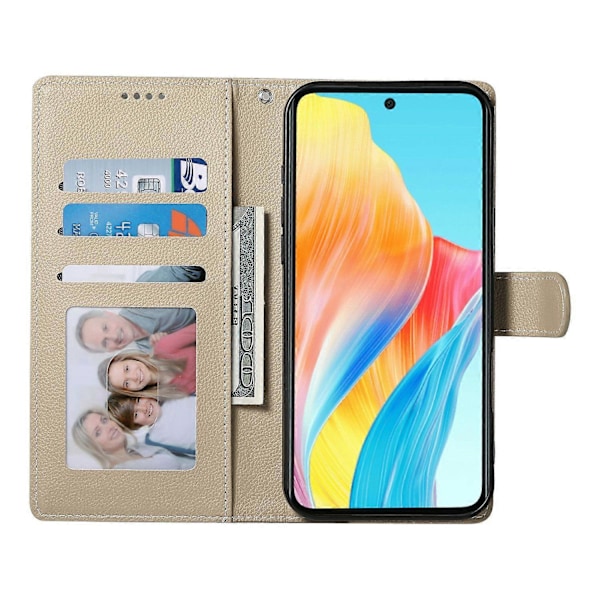 Til Realme 14 5G Stand Case Litchi Tekstur Læder Wallet Telefon Cover Magnetisk Lukning Multicolor Apricot