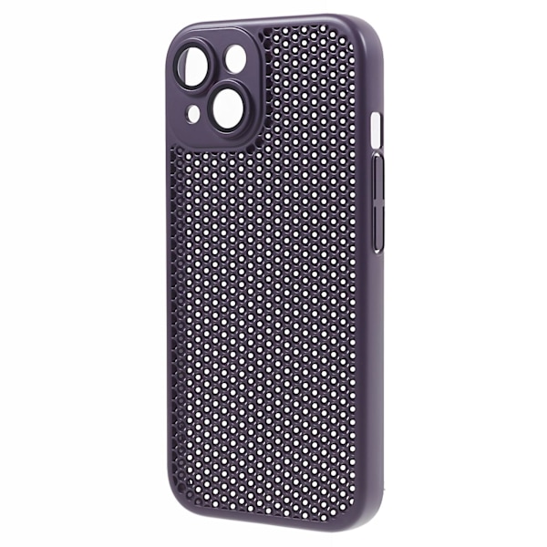 IPhone 15 Plus -puhelimen lämmönpoisto takakuori linssisuojakalvolla, kova PC-puhelinkotelo Purple
