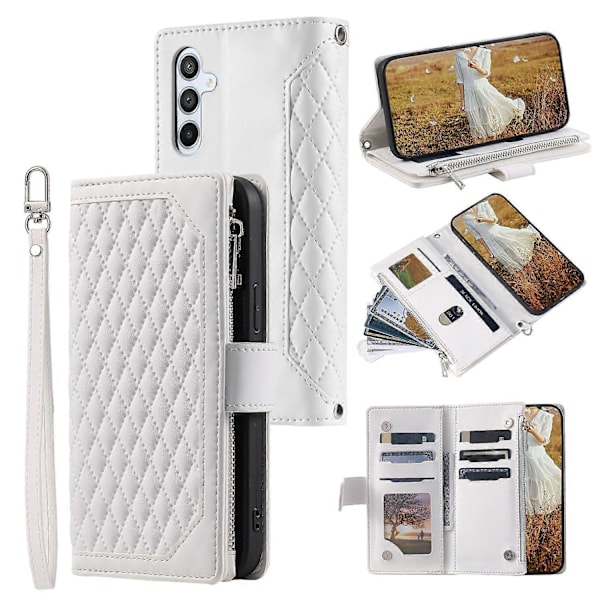 För Samsung Galaxy A15 4G Fodral PU Läder Dragkedja Plånbok Telefonskal med Rem Multicolor Style C