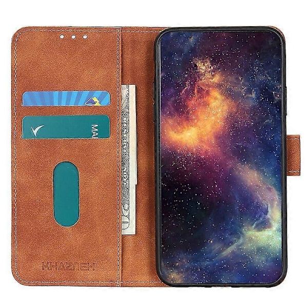 KHAZNEH För Oppo A58 5G/A78 5G PU Läder Ställ Fodral Plånbok Mobilskal Retro Textur Skal Multicolor Style D