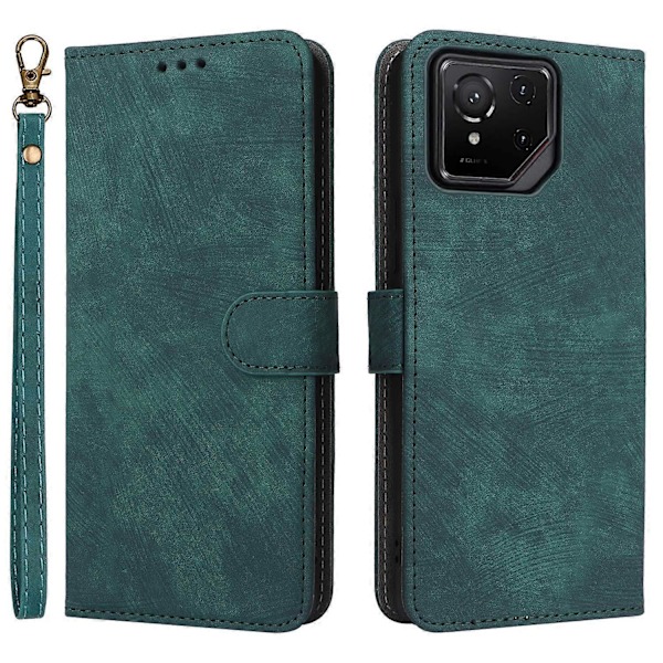 Til Asus ROG Phone 9 5G/Phone 9 Pro 5G Etui Wallet RFID-blokering PU Læder Cover Visningsstativ Multicolor Green
