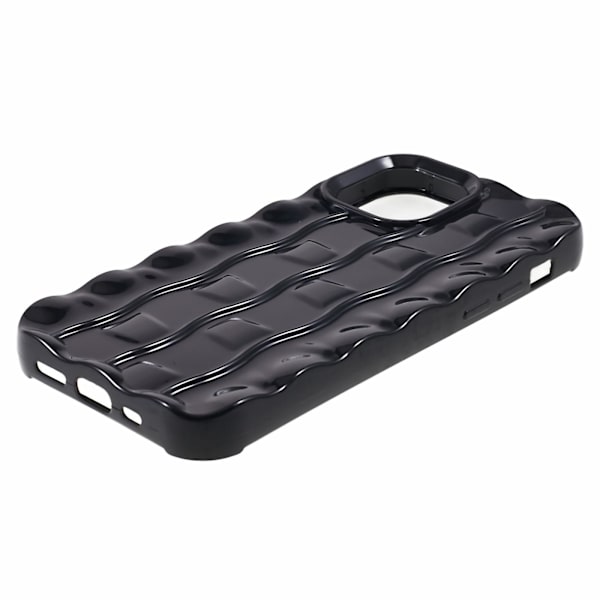 För Iphone 12 Pro Max Tpu phone case 3d randigt mönster Anti-Scratch cover Black