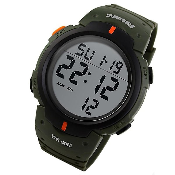 Skmei 1068 Men Vattentät Outdoor Sports Digital Watch ArmyGreen