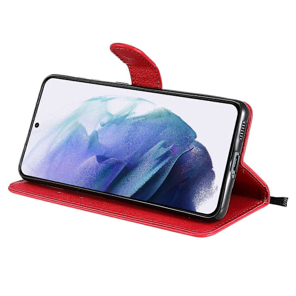 KT Leather Series-2 Lommebok Stativ Design Anti-Ripe TPU+PU Lær Telefondeksel med Praktisk Stropp Multicolor Style B
