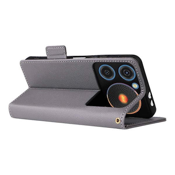 Til ZTE nubia Music Etui Litchi Tekstur PU Læder Wallet Flip Telefon Cover- Multicolor Grey