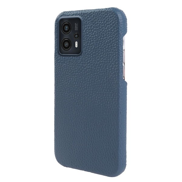 Cover till Motorola Moto G13 4g, Litchi Texture Äkta koläder+pc Magnetisk phone case Blue