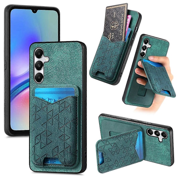 Til Samsung Galaxy A05s 4G Etui med Præget Mønster, Kortholder, Støttefod, Læder Bagside Cover Multicolor Style C