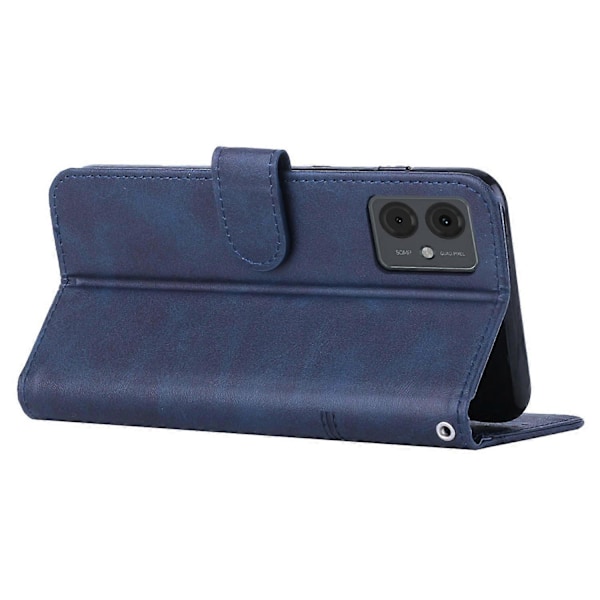 Til Motorola Moto G14 4G Etui Kalvetekstur Stødsikkert Wallet PU Læder Stand Telefon Cover Multicolor Style D