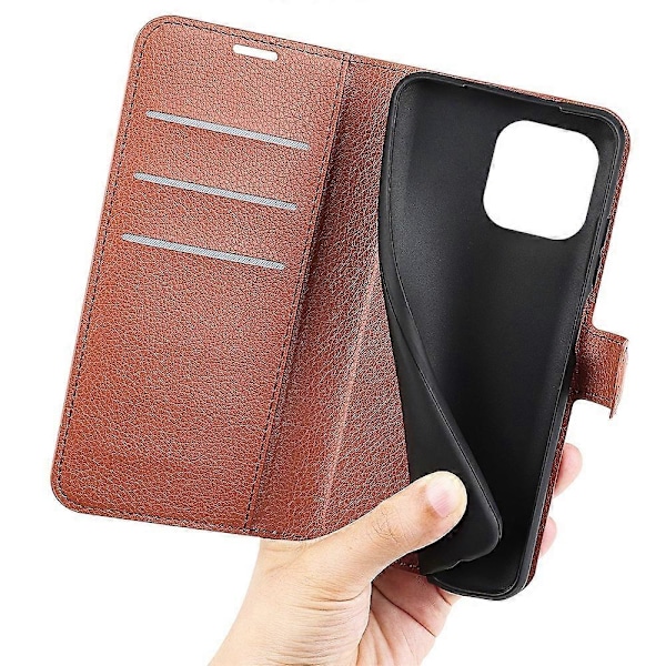 For iPhone 14 Pro Max 6.7 tommer PU Lærdeksel Full Beskyttelse Stativ Magnetisk Flip Lommebok Etui Multicolor Style I