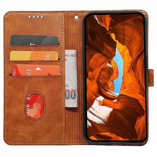 OnePlus Ace 5 5G / Ace 5 Pro 5G -kotelo, vasikannahkakuvioinen nahkainen jalustallinen kirjatyylinen puhelinkotelo - musta Multicolor Yellow