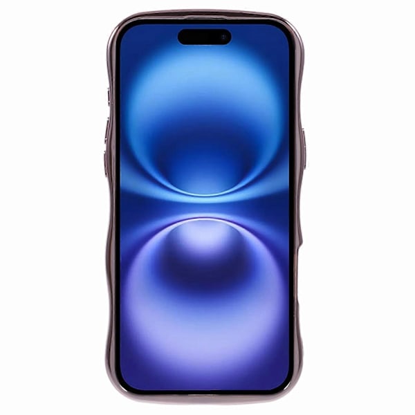 iPhone 16 -kotelo, galvanoidulla kiharakehyksellä, TPU, kirkas puhelinkuori Multicolor Style C