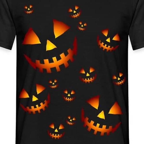 Fzggvhalloween Pumpkin Faces T-shirt för män Black L