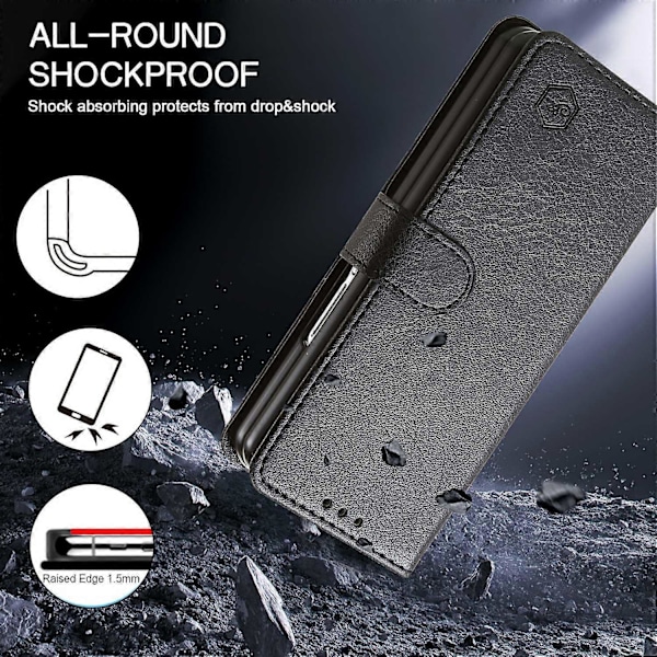 Skal för Samsung Galaxy Z Fold5 5G, enfärgat skyddande fodral PU-läder plånboksfodral Multicolor Style A
