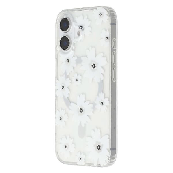 Magnetisk deksel til iPhone 16 IMD Blomstermønster TPU+PC Klar Bakside Multicolor Style C