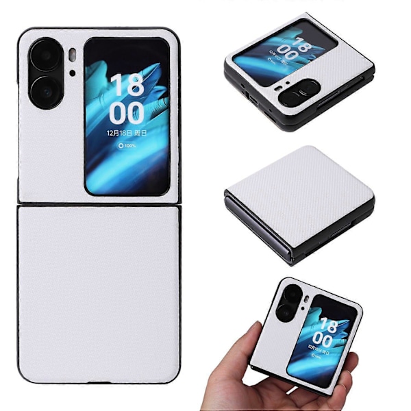 Til Oppo Find N2 Flip 5G Anti-ridse Telefon Bagcover PU Læder+PC Skridsikkert Telefonetui Multicolor Style D