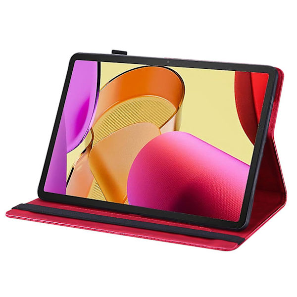 För Amazon Fire Max 11 Pu Läder Case Korthållare Mönstertryckt Stativ Cover Red