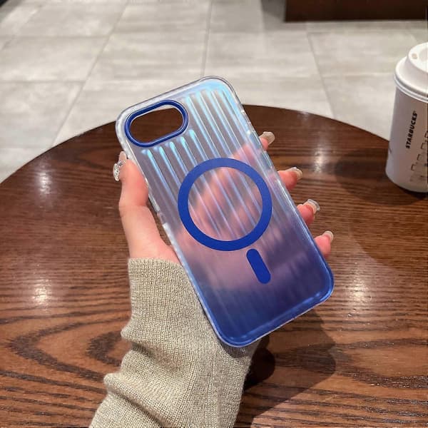 Magnetisk deksel til iPhone 16e, bølget design, gradient, støtsikkert telefondeksel Multicolor Blue