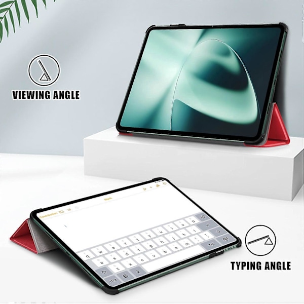 Läderfodral för OnePlus Pad/Oppo Pad 2, vikbart stativ, automatisk väckning/viloläge Multicolor Style F