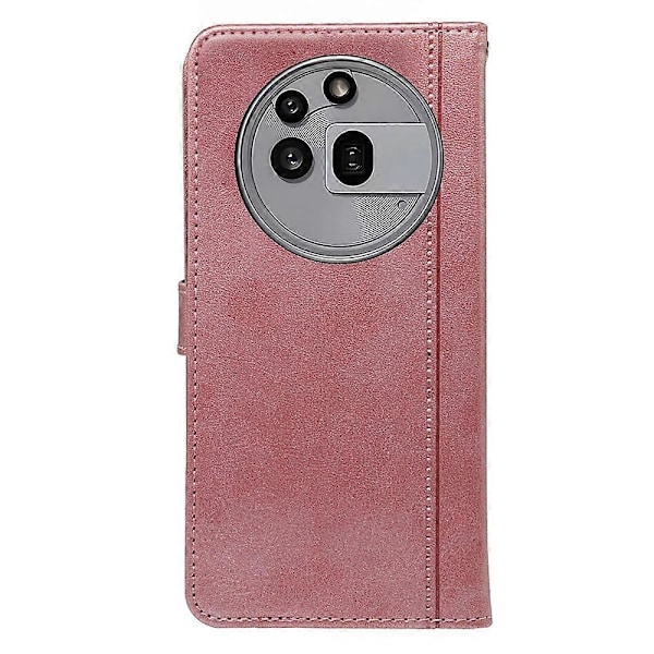 Nothing Phone (3a) Pro -kotelo, vasikannahkajäljitelmä, nahkainen jalustallinen kirjatyylinen puhelinkotelo Multicolor Rose Gold