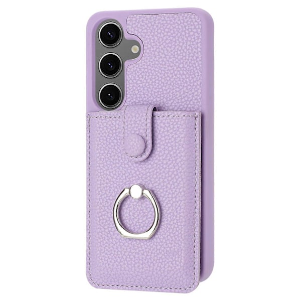 Samsung Galaxy S24+ -kotelo, korttipaikat, nahkainen takakansi ja rengastuki Multicolor Style D