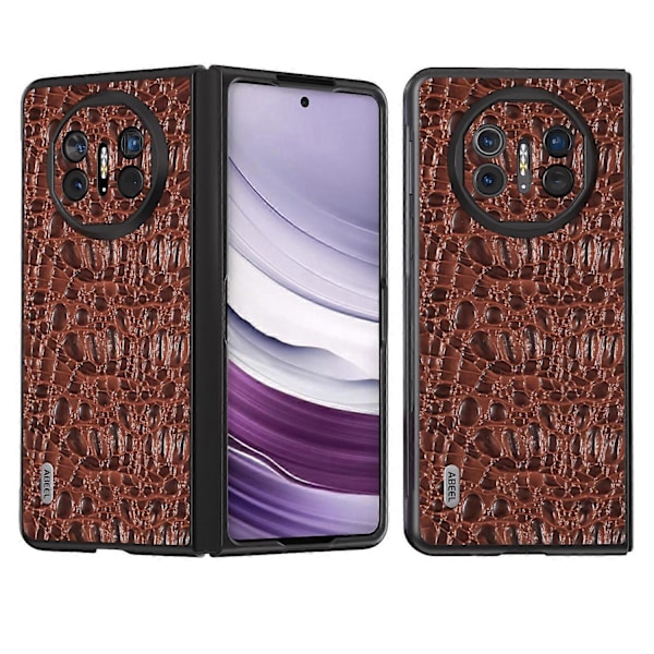 Til Huawei Mate X5 Etui Tekstur Ægte Koskindslæder+PC Telefoncover Multicolor Style A