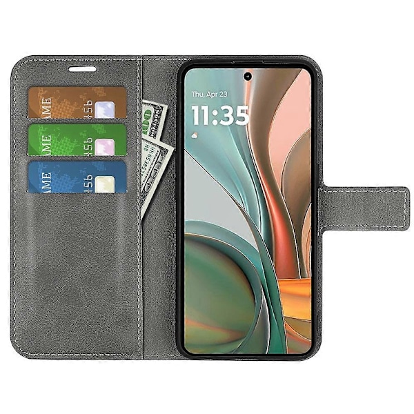 Til Motorola Moto G75 5G Stand Case Anti-Scratch Kalvetekstur Læder Telefon Cover Multicolor Style D