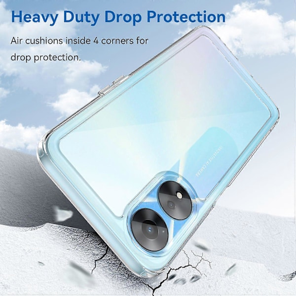 För Oppo A58 5G Transparent Skal Fallskydd Mobilskal (Stort Hål för Bakre Linsen)