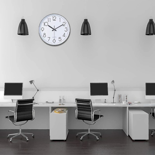 Tyst väggklocka 12 i köksklocka Quartz Batteridriven Rund Modern Home Decor Clock-o Pink