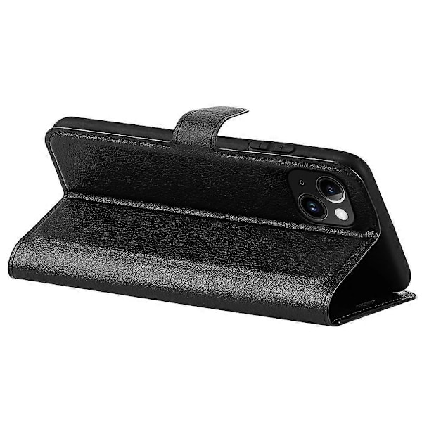 Puhelinlaukku jalustalla iPhone 15 Plus -puhelimelle, PU-nahkainen lompakkokotelo Multicolor Style A