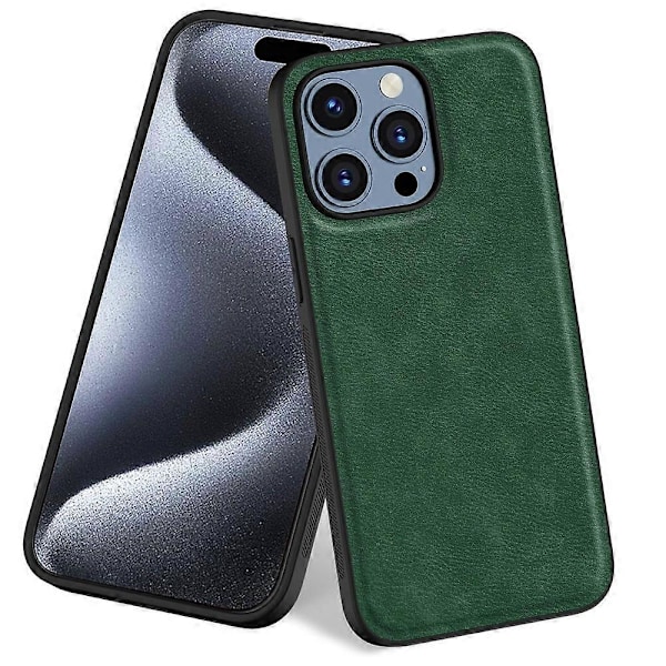 Mobilskal för iPhone 15 Pro Max Fodral PU Läderbelagd TPU+PC Smartphone Skal Multicolor Style E