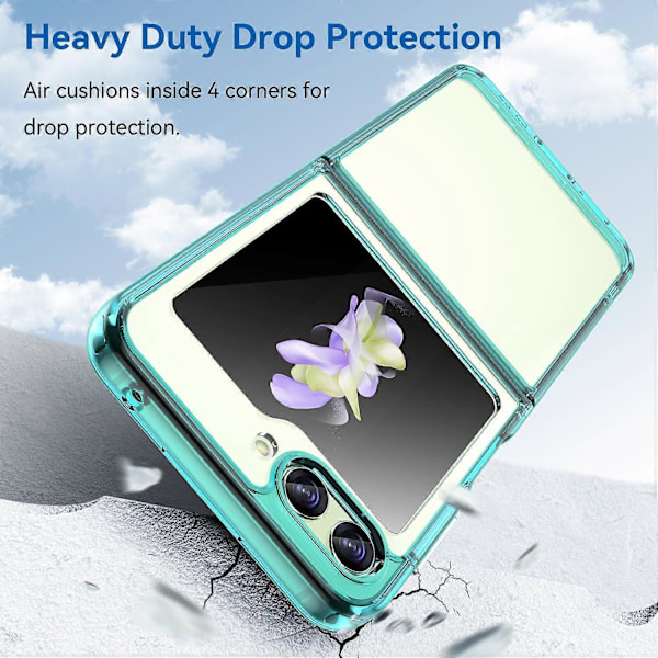 Til Samsung Galaxy Z Flip5 5G Mobiltelefon Bagcover Klar Beskyttende Stødsikker TPU+Akryl Case Multicolor Style E