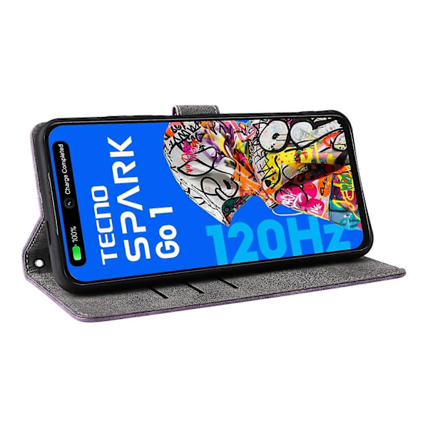 TECNO Spark Go 2025/Spark Go 1/Pop 9 Lompakkokotelo RFID-suojauksella PU-nahkakansi jalustalla Multicolor Style D