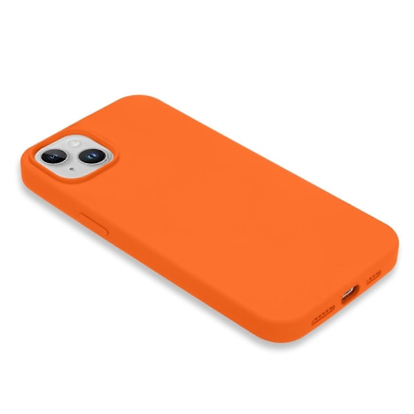 För iPhone 14 Plus Silkeslen Mjuk Touch Flytande Silikon Skal Fiberfoder Fallskydd Mobilskal Multicolor Style H