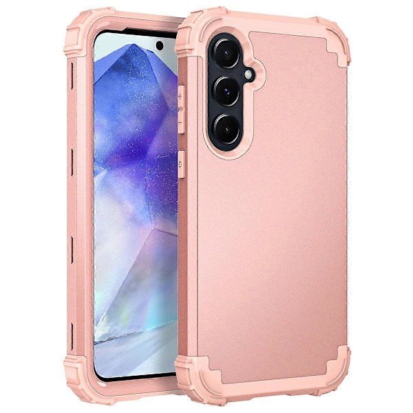 L-Style Samsung Galaxy A55 5G -kotelo, naarmuuntumaton PC+TPU-puhelinkuori Multicolor Style C