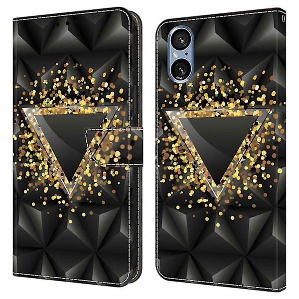 Til Sony Xperia 5 V Etui PU Læder Wallet Telefon Cover med Støttefod Multicolor Rhombus