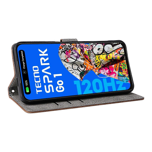 TECNO Spark Go 2025/Spark Go 1/Pop 9 Lompakkokotelo RFID-suojauksella PU-nahkakansi jalustalla Multicolor Style E