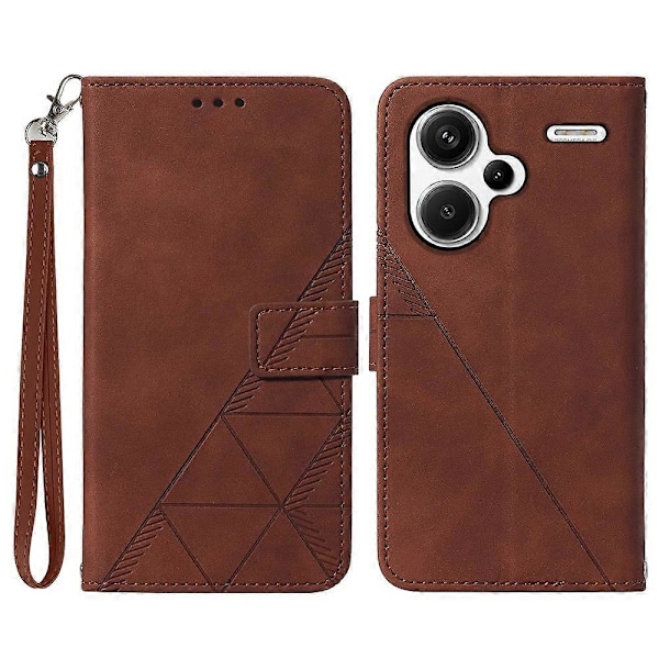 YB Imprinting Series-1 Fodral för Xiaomi Redmi Note 13 Pro+ 5G Plånbok Läder Linjemönster Telefonskal Multicolor Style B