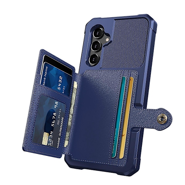 ZM03 Samsung Galaxy A34 5G -puhelin kotelo, jossa jalusta, PU-nahkapäällysteinen TPU-kuori ja korttipidike Multicolor Style D