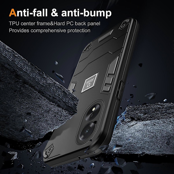 PC+TPU-etui med dobbelt lag design og faldbeskyttelse til Oppo A38 4G/A18 4G Multicolor Style B