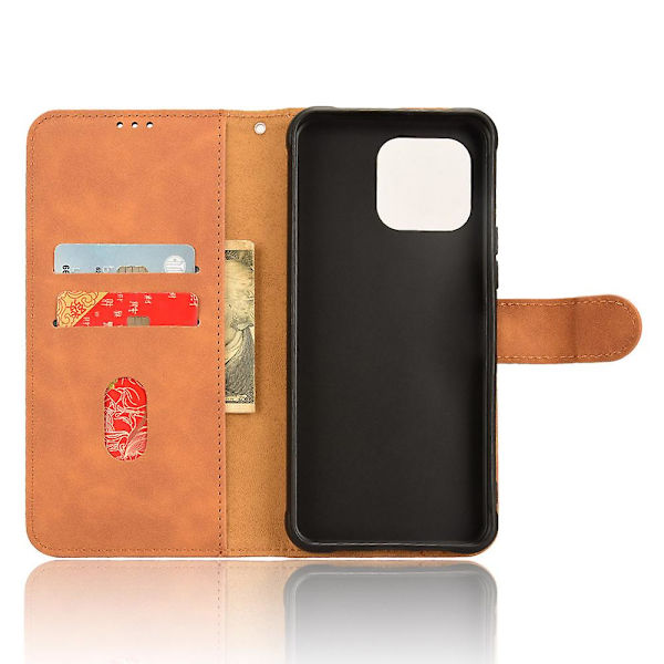 För Umidigi G5 Mecha Case Pu Läder anti-scratch Telefonskydd med plånbok och stativ Brown
