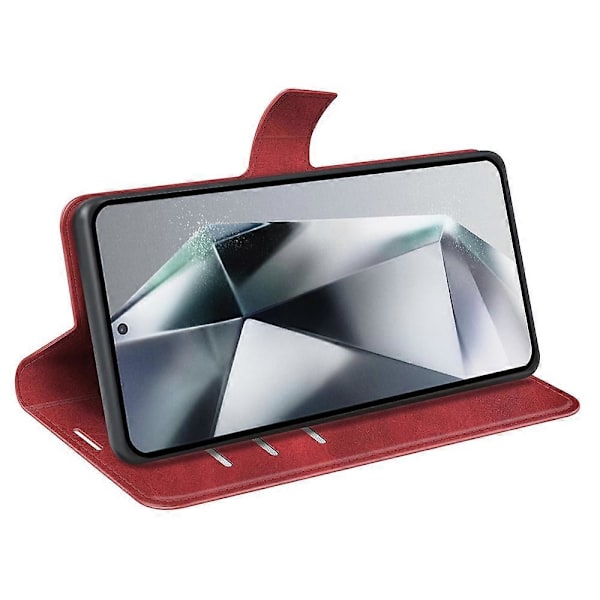Til Samsung Galaxy S25 Ultra Stand Case Anti-Scratch Kalvetekstur Læder Telefon Cover Multicolor Style B
