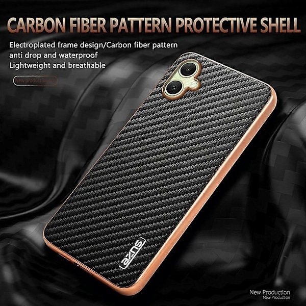 AZNS Skal för Samsung Galaxy A06 Elektropläterad Kolfibertextur PU+TPU Telefonskal Multicolor Style D