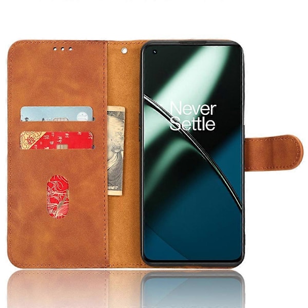 OnePlus 11 5G -puhelimelle ihonmyötäinen nahkainen suojakotelo lompakolla ja jalustalla Multicolor Style B