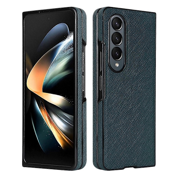 Samsung Galaxy Z Fold4 5G Iskunkestävä Puhelinkotelo PU-nahka+PC Ristikkäiskuvioitu Suojus Multicolor Style C
