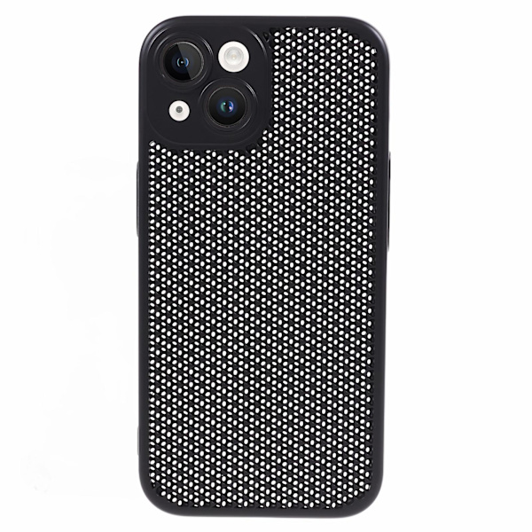 For Iphone 14 Hul Varmeavledning Deksel Anti-ripe PC Telefondeksel Med Linsefilm Black