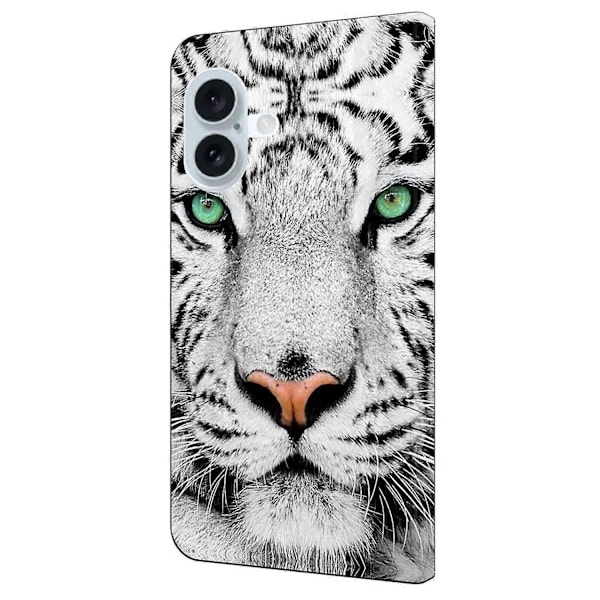 Skal för iPhone 16 Mönstertryckt Skyddande Fodral TPU+PU Läder Flip Telefonfodral Multicolor Style D